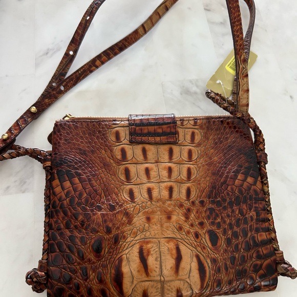 RARE ! NWT  Gorgeous Brahmin Tan Crocodile Embossed Crossbody Bag - Picture 5 of 7